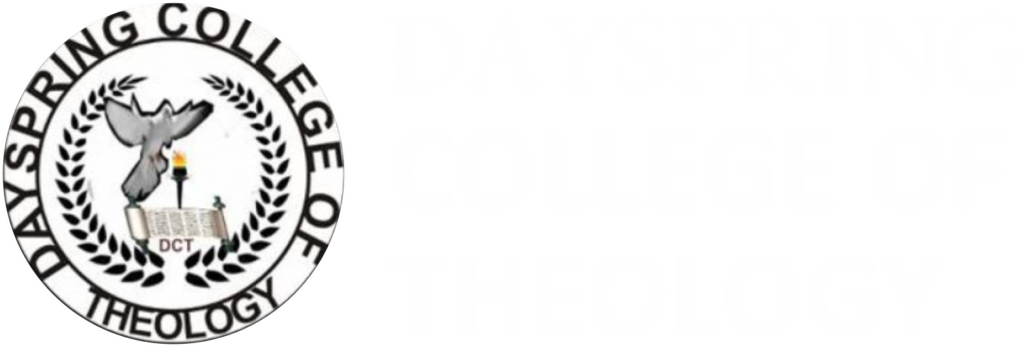 Dayspring College of Theology white text emblem logo